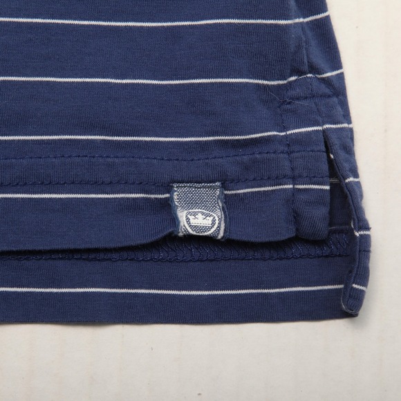 Peter Millar Polo Shirt Mens Medium Blue White Stripe Seaside Midland Hills CC - Picture 6 of 12